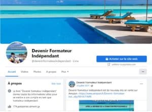 Page Facebook du livre Devenir formateur Indépendant