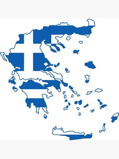 Carte de la Grèce avec le drapeau grec en fond d'image