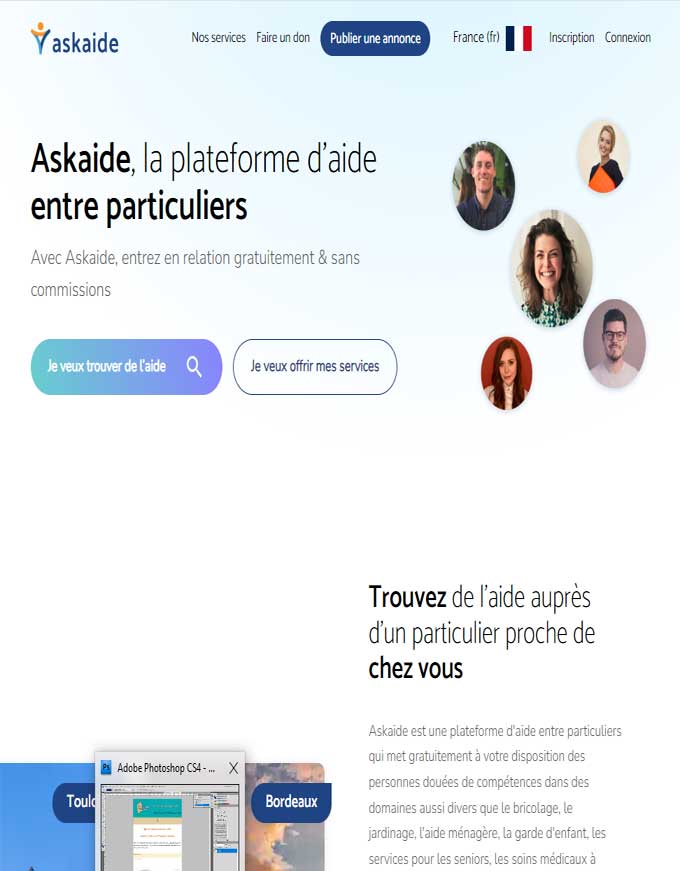 Copie d'écran du site askaide.com